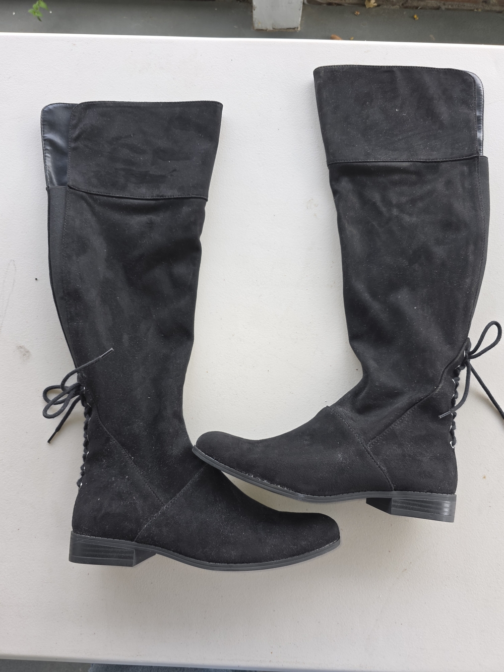 Women's Black Over-the-Knee Lace-Up Boots